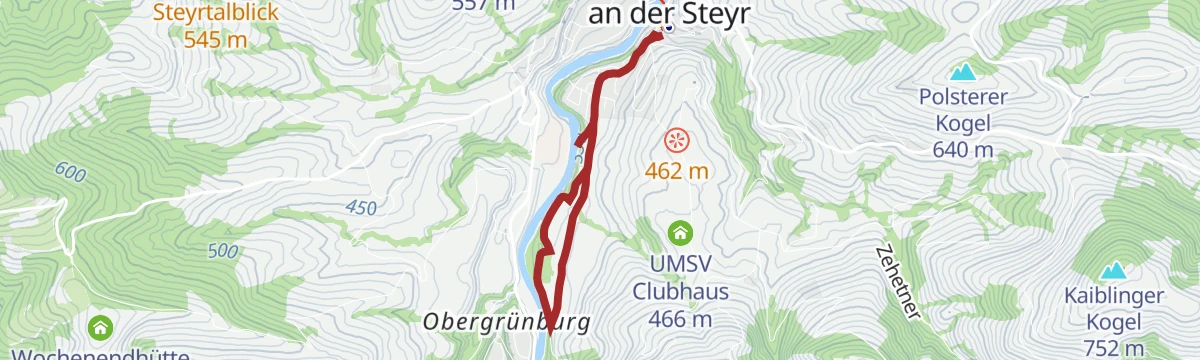 Route map: Steyruferweg
